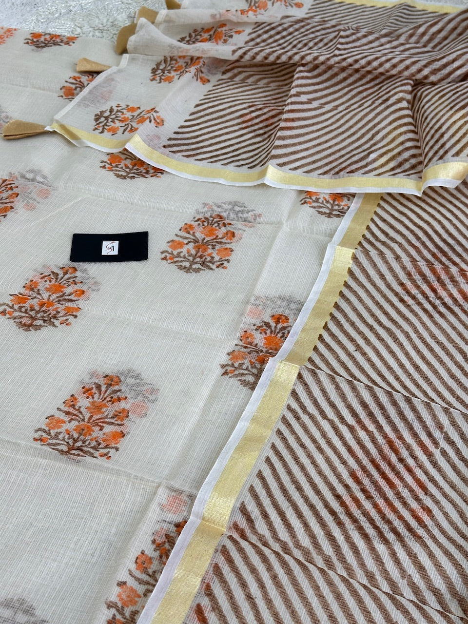 HandBlock Printed Kota Cotton Doria Top N Dupatta