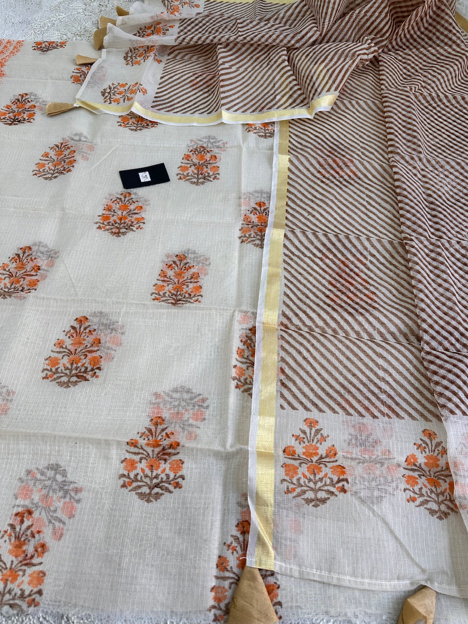 HandBlock Printed Kota Cotton Doria Top N Dupatta