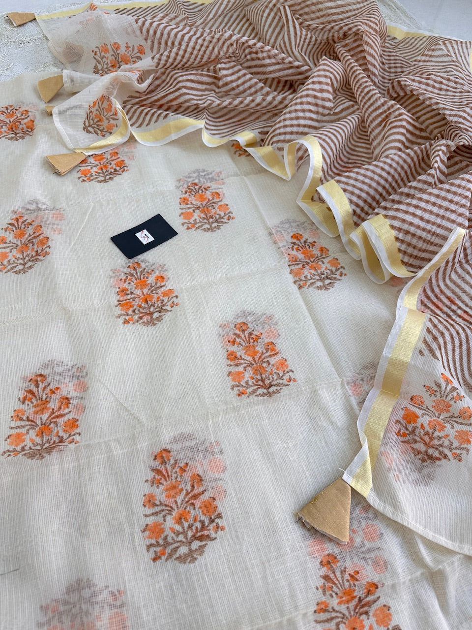 HandBlock Printed Kota Cotton Doria Top N Dupatta