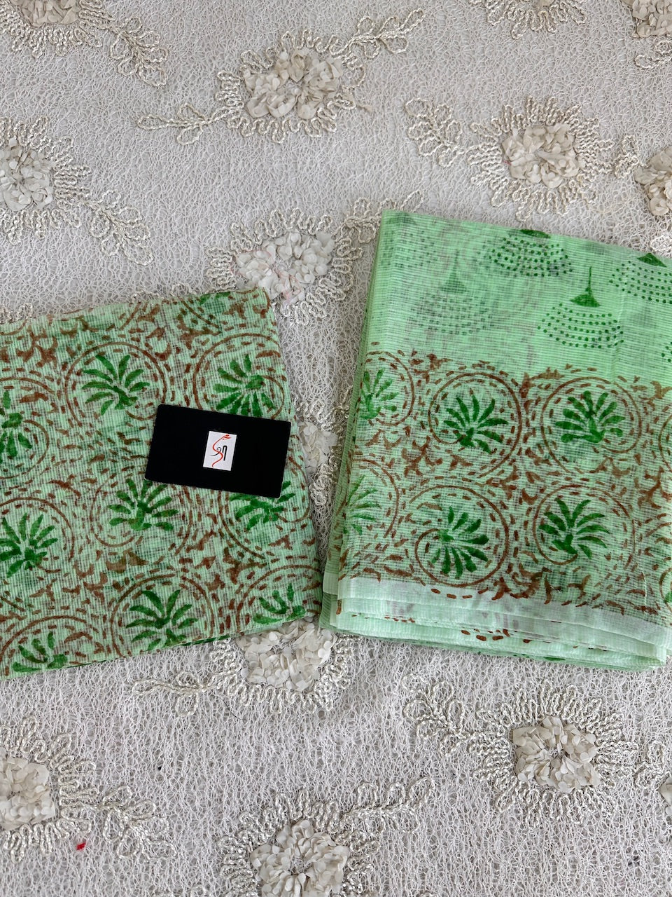 HandBlock Printed Kota Cotton Doria Top N Dupatta (Suit)