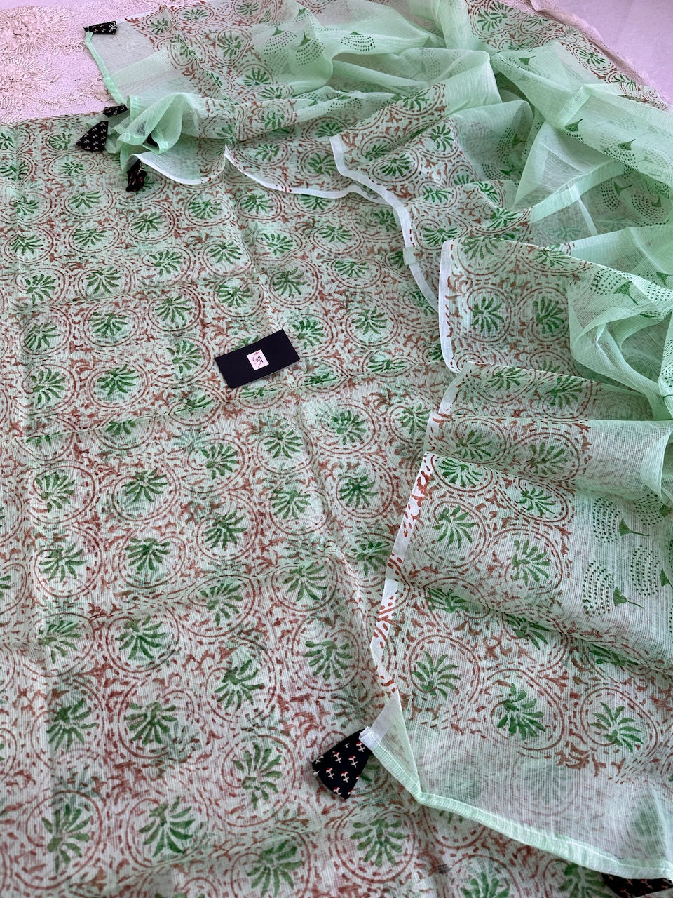 HandBlock Printed Kota Cotton Doria Top N Dupatta (Suit)