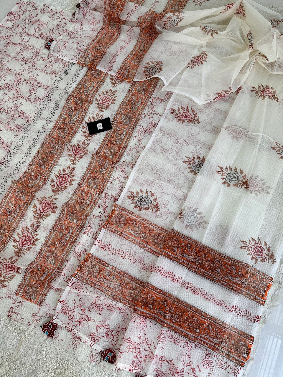 HandBlock Printed Kota Cotton Doria Top N Dupatta (Suit)