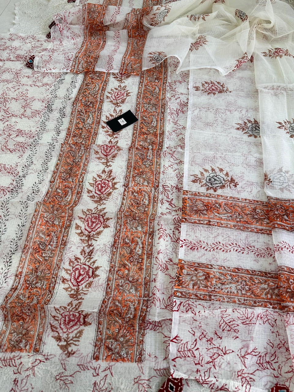 HandBlock Printed Kota Cotton Doria Top N Dupatta (Suit)