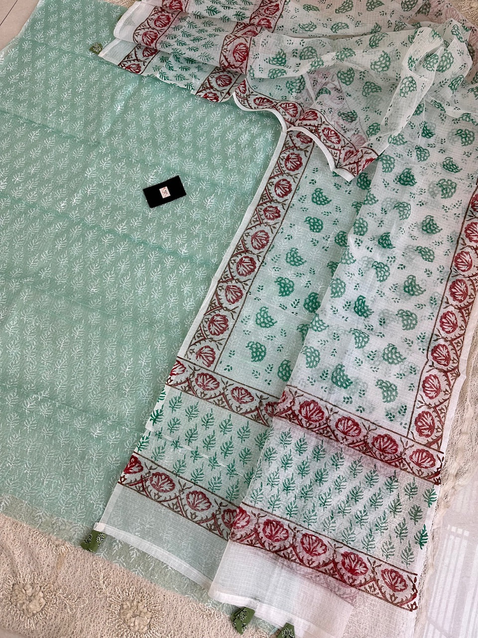 HandBlock Printed Kota Cotton Doria Top N Dupatta (Suit)