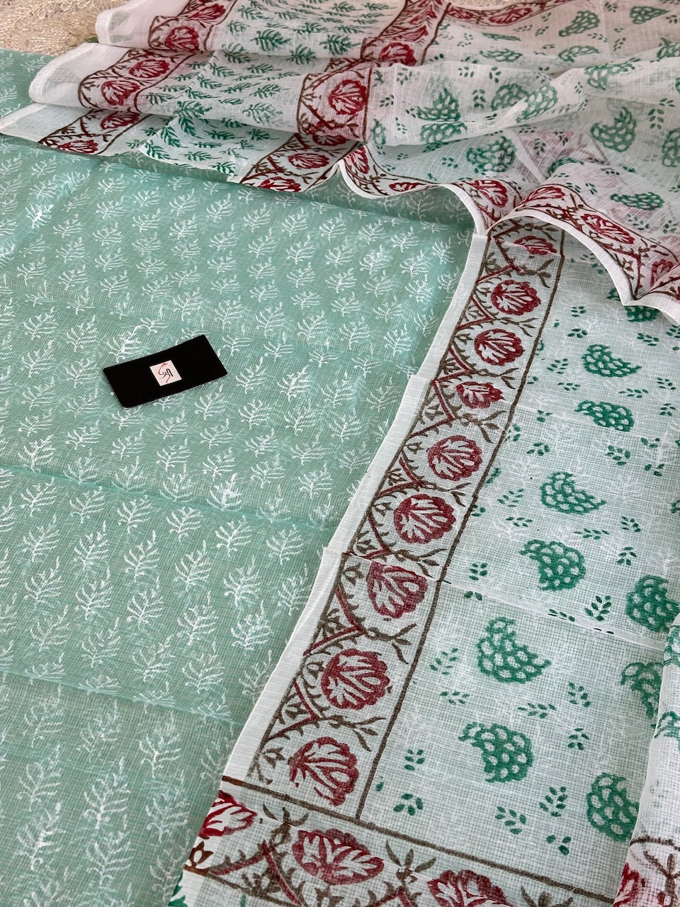 HandBlock Printed Kota Cotton Doria Top N Dupatta (Suit)