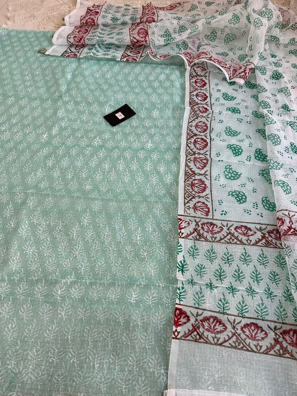 HandBlock Printed Kota Cotton Doria Top N Dupatta (Suit)