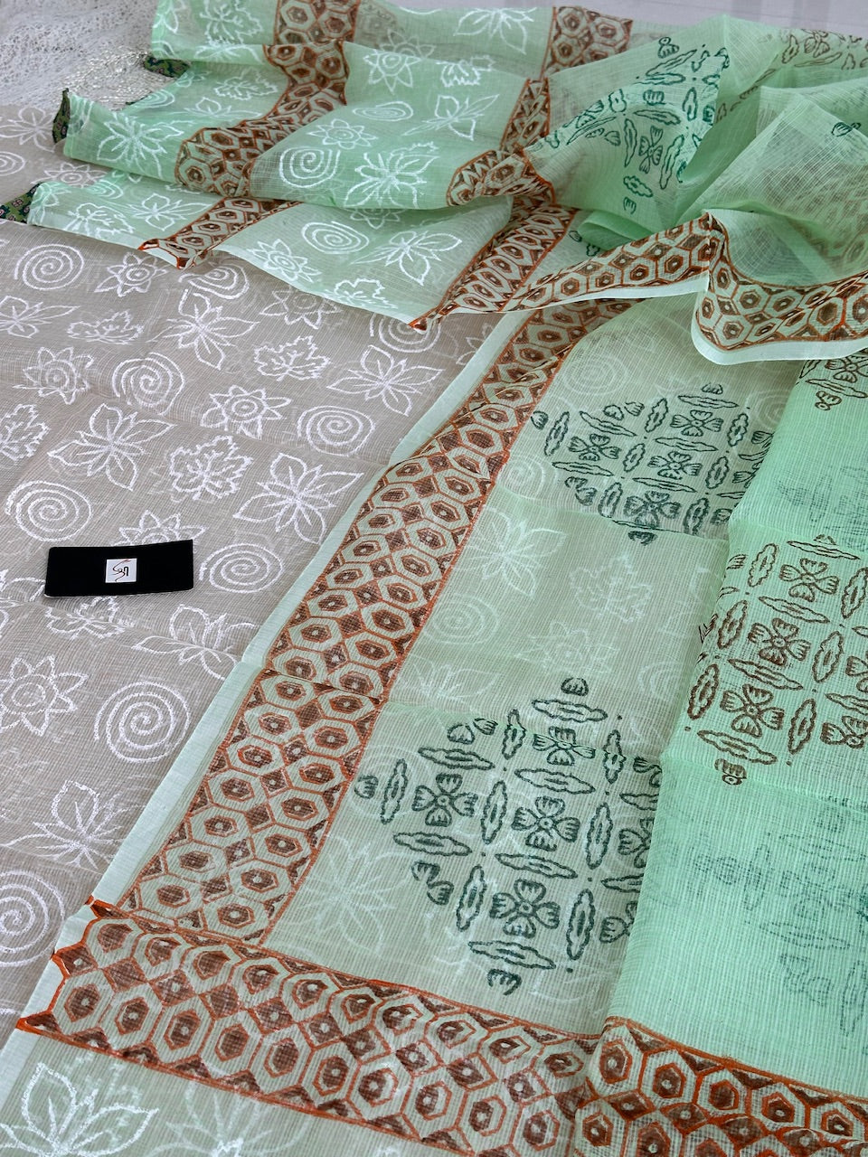 HandBlock Printed Kota Cotton Doria Top N Dupatta (Suit)