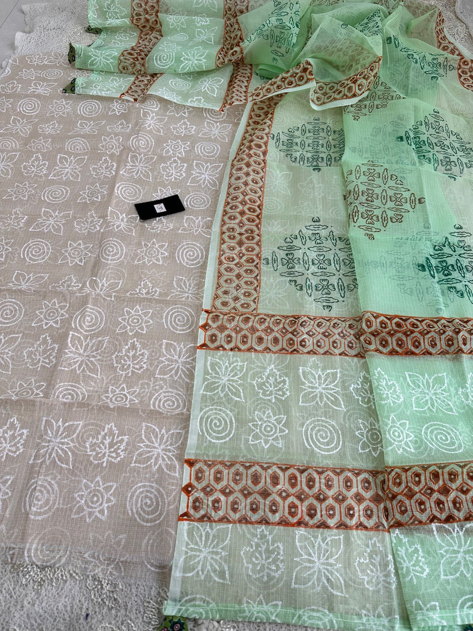 HandBlock Printed Kota Cotton Doria Top N Dupatta (Suit)