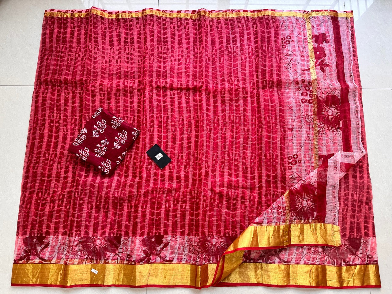 Digital Printed Kota Cotton Doria Saree