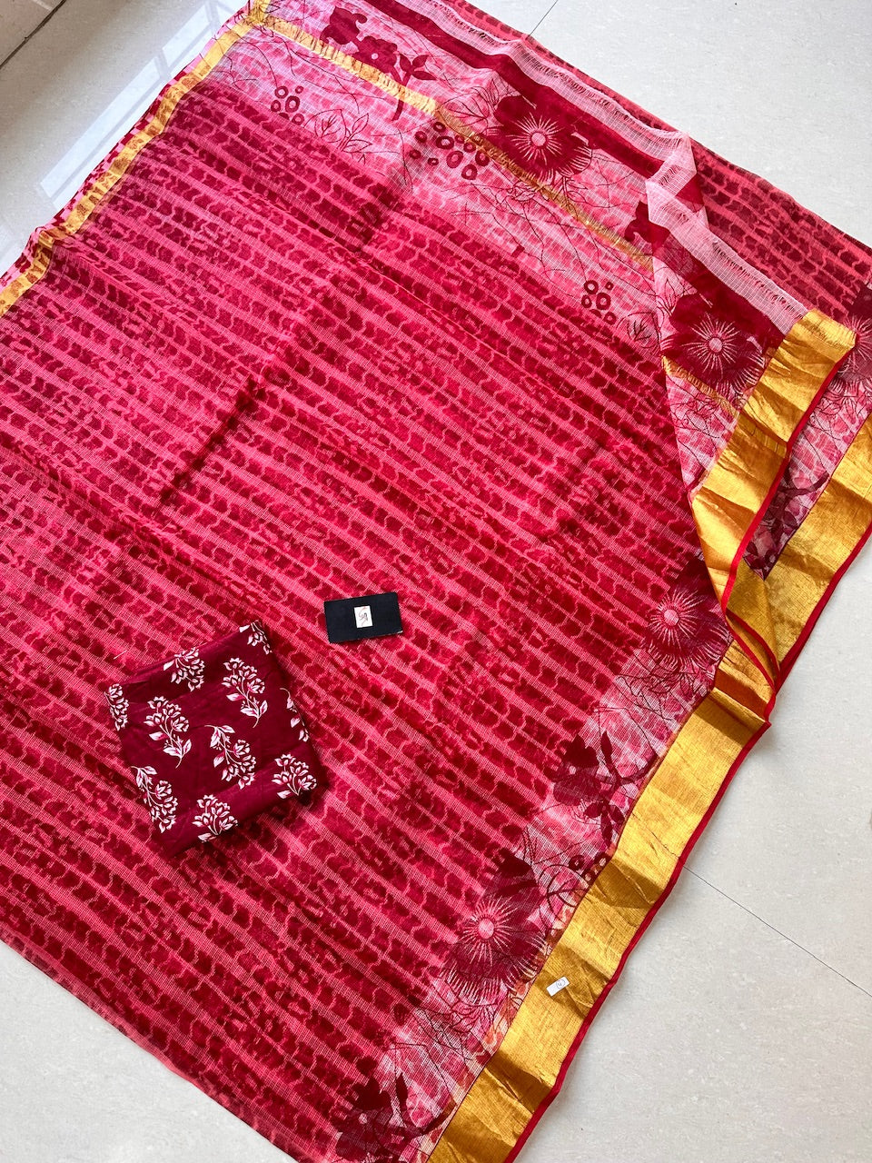 Digital Printed Kota Cotton Doria Saree