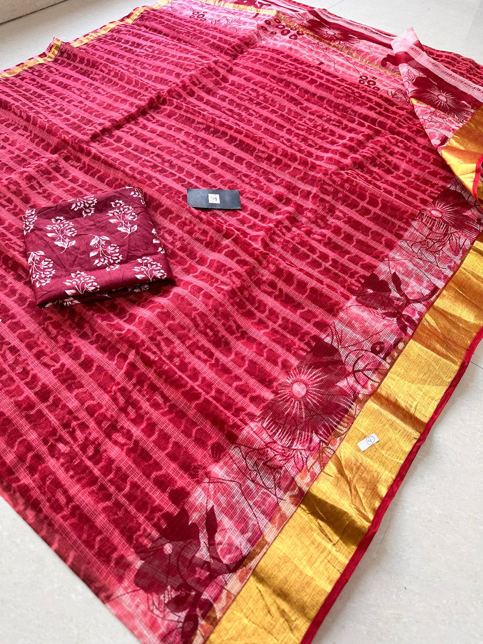 Digital Printed Kota Cotton Doria Saree