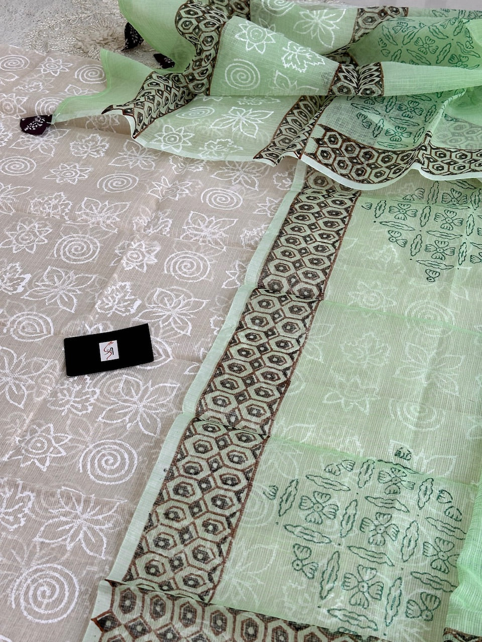 HandBlock Printed Kota Cotton Doria Top N Dupatta (Suit)