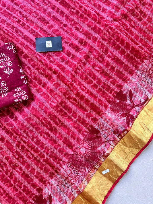 Digital Printed Kota Cotton Doria Saree