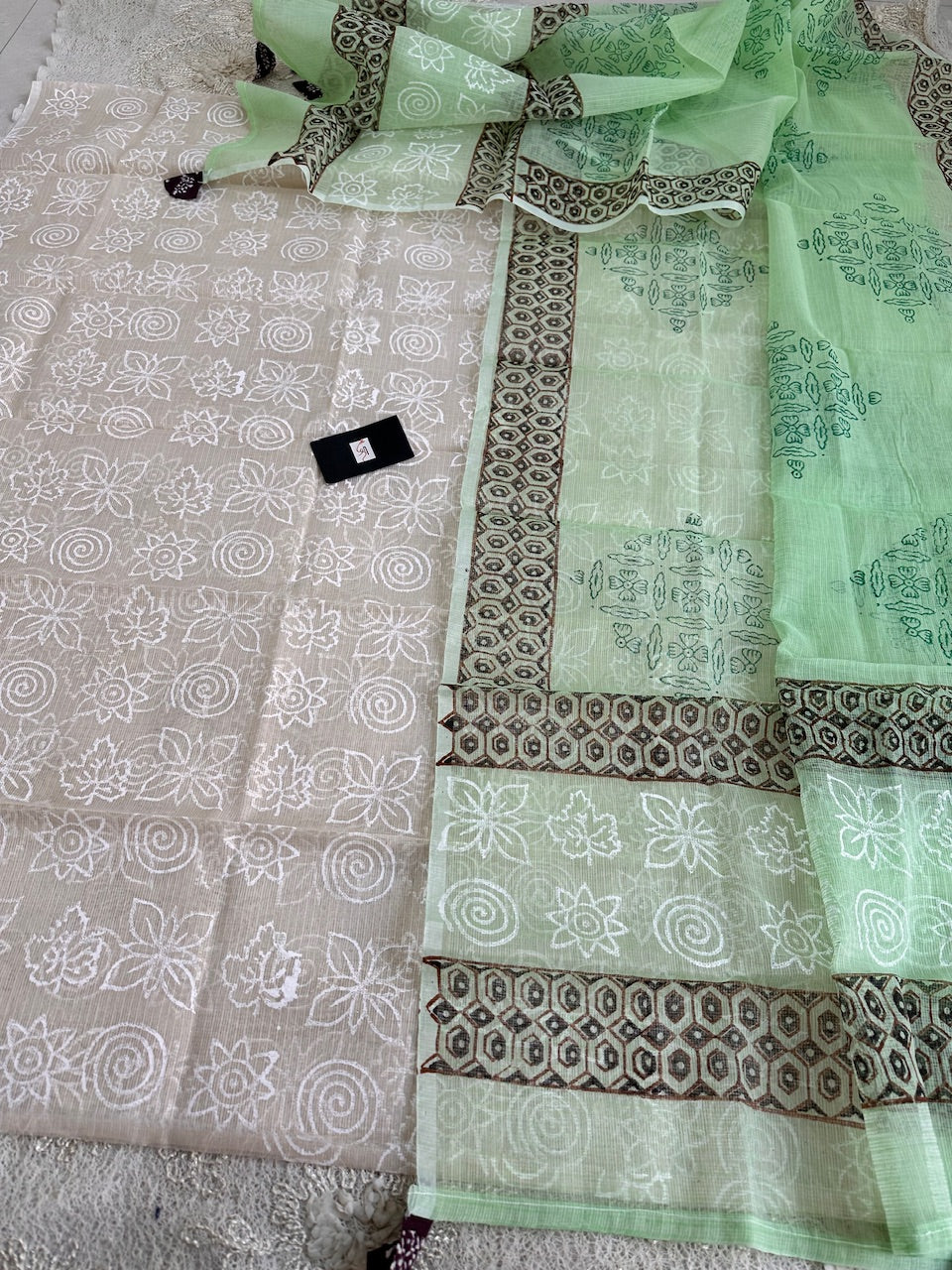 HandBlock Printed Kota Cotton Doria Top N Dupatta (Suit)