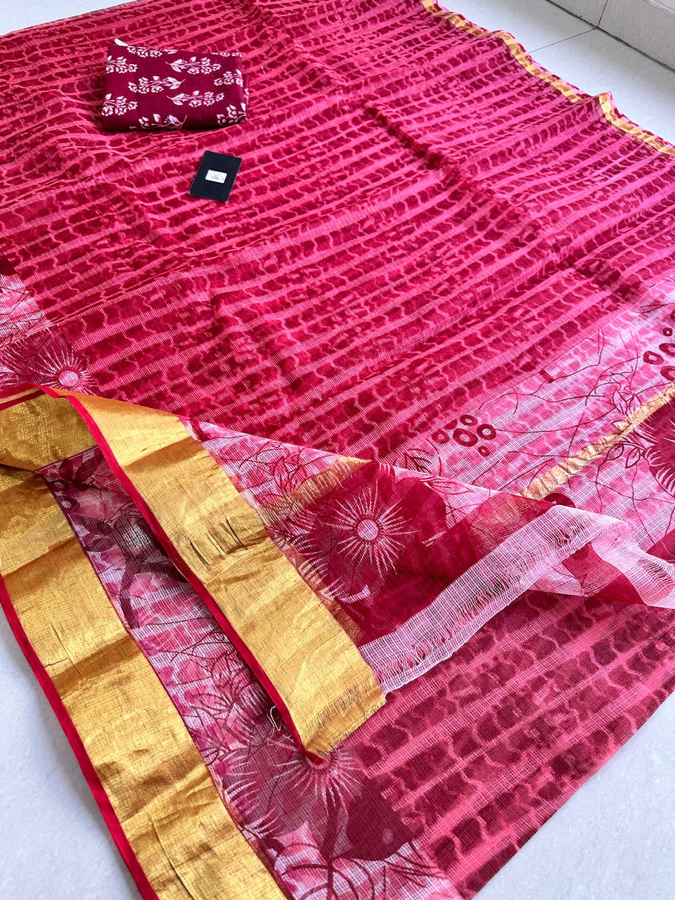 Digital Printed Kota Cotton Doria Saree