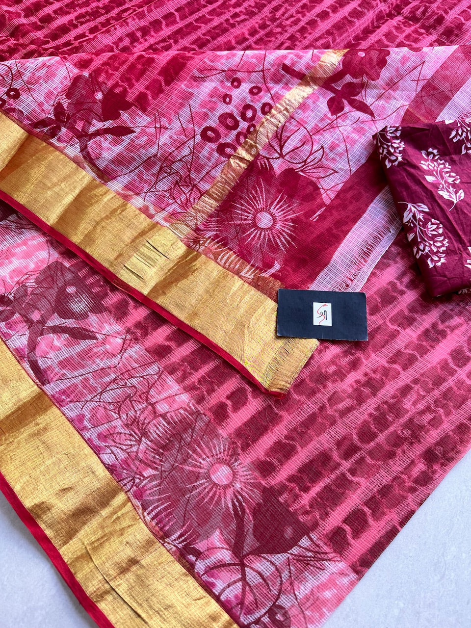 Digital Printed Kota Cotton Doria Saree