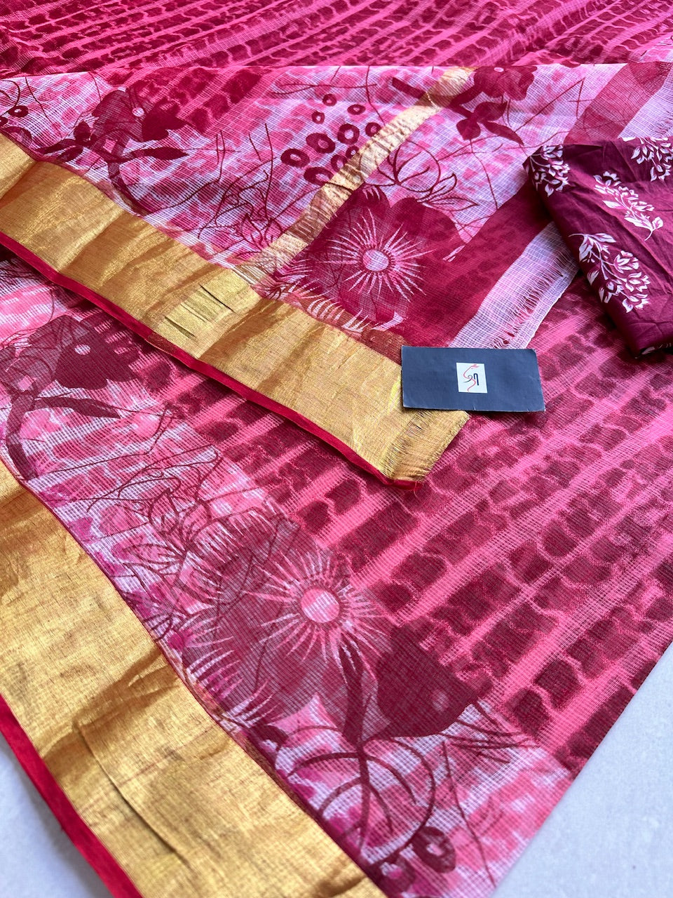 Digital Printed Kota Cotton Doria Saree