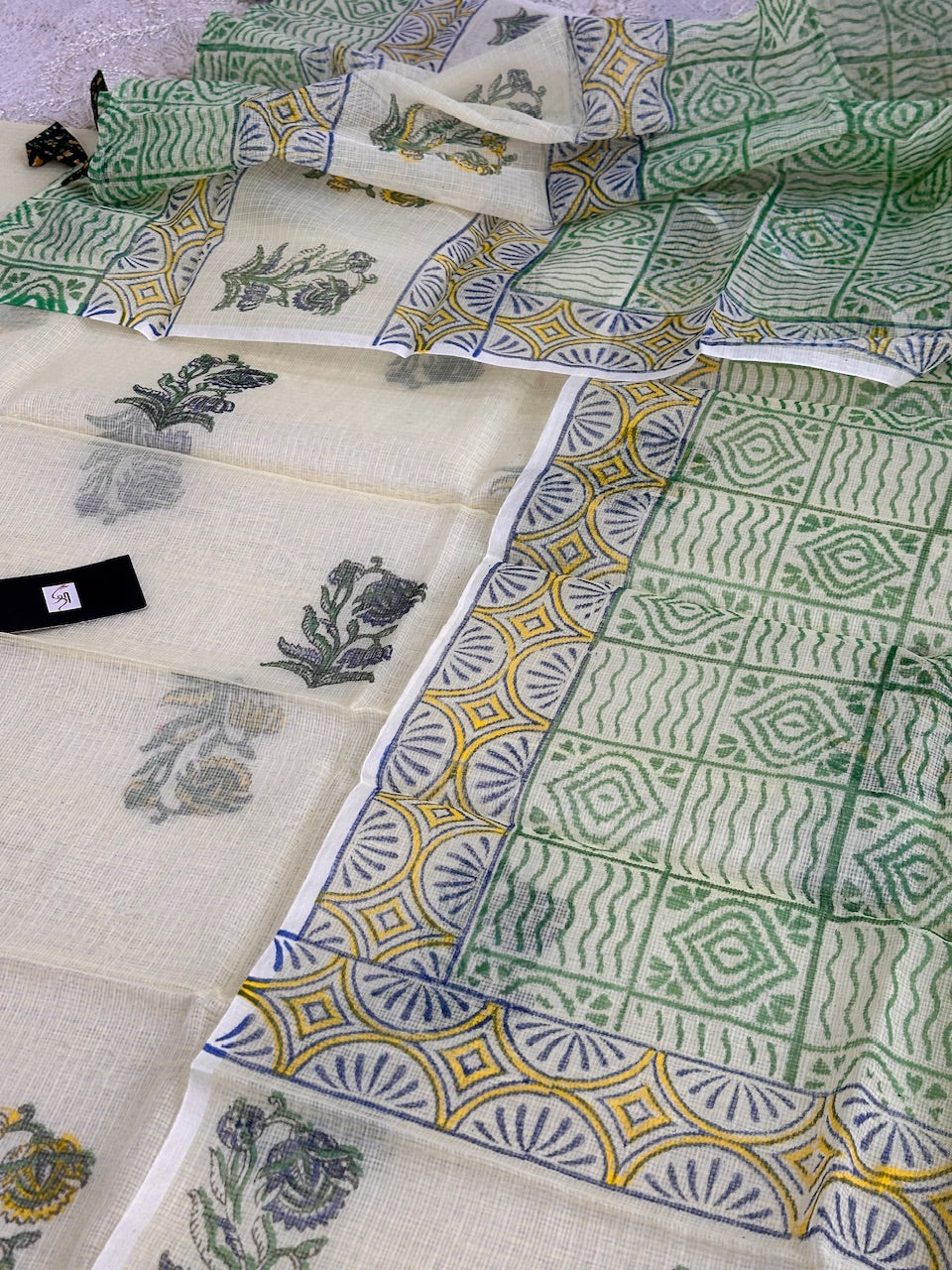 HandBlock Printed Kota Cotton Doria Top N Dupatta (Suit)