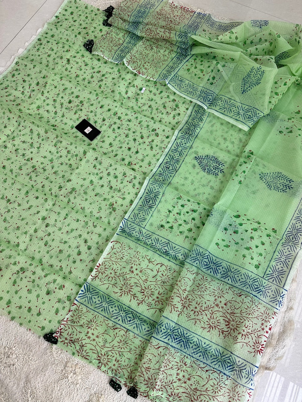 HandBlock Printed Kota Cotton Doria Top N Dupatta (Suit)