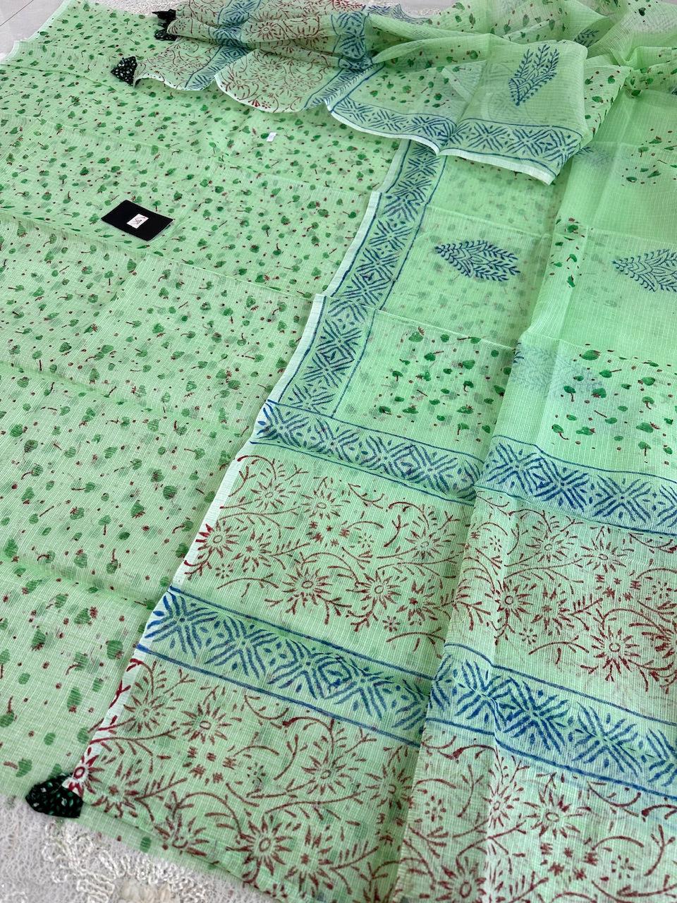 HandBlock Printed Kota Cotton Doria Top N Dupatta (Suit)