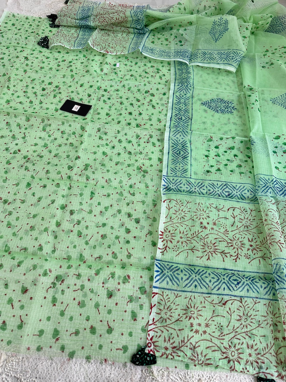 HandBlock Printed Kota Cotton Doria Top N Dupatta (Suit)