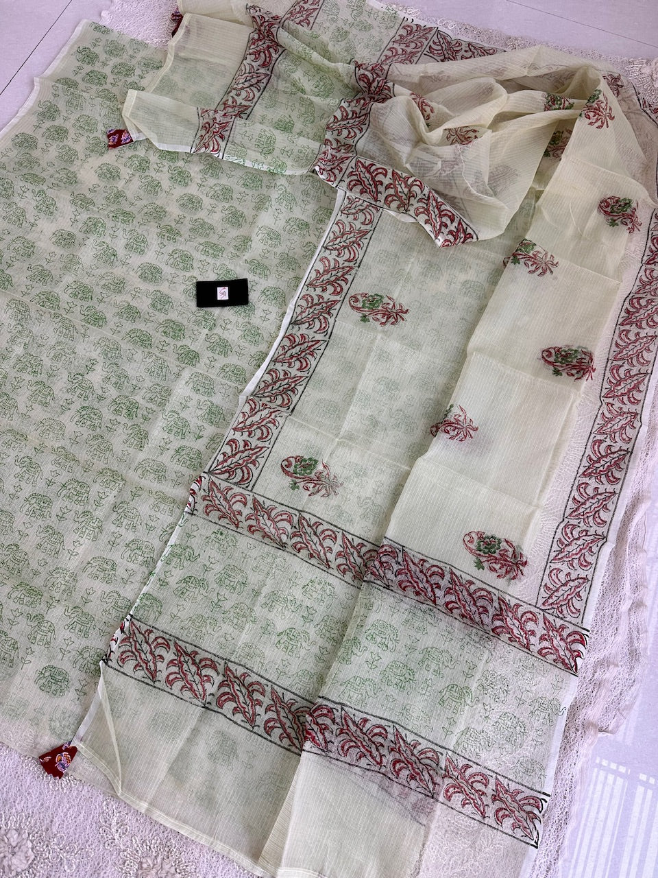 HandBlock Printed Kota Cotton Doria Top N Dupatta (Suit)