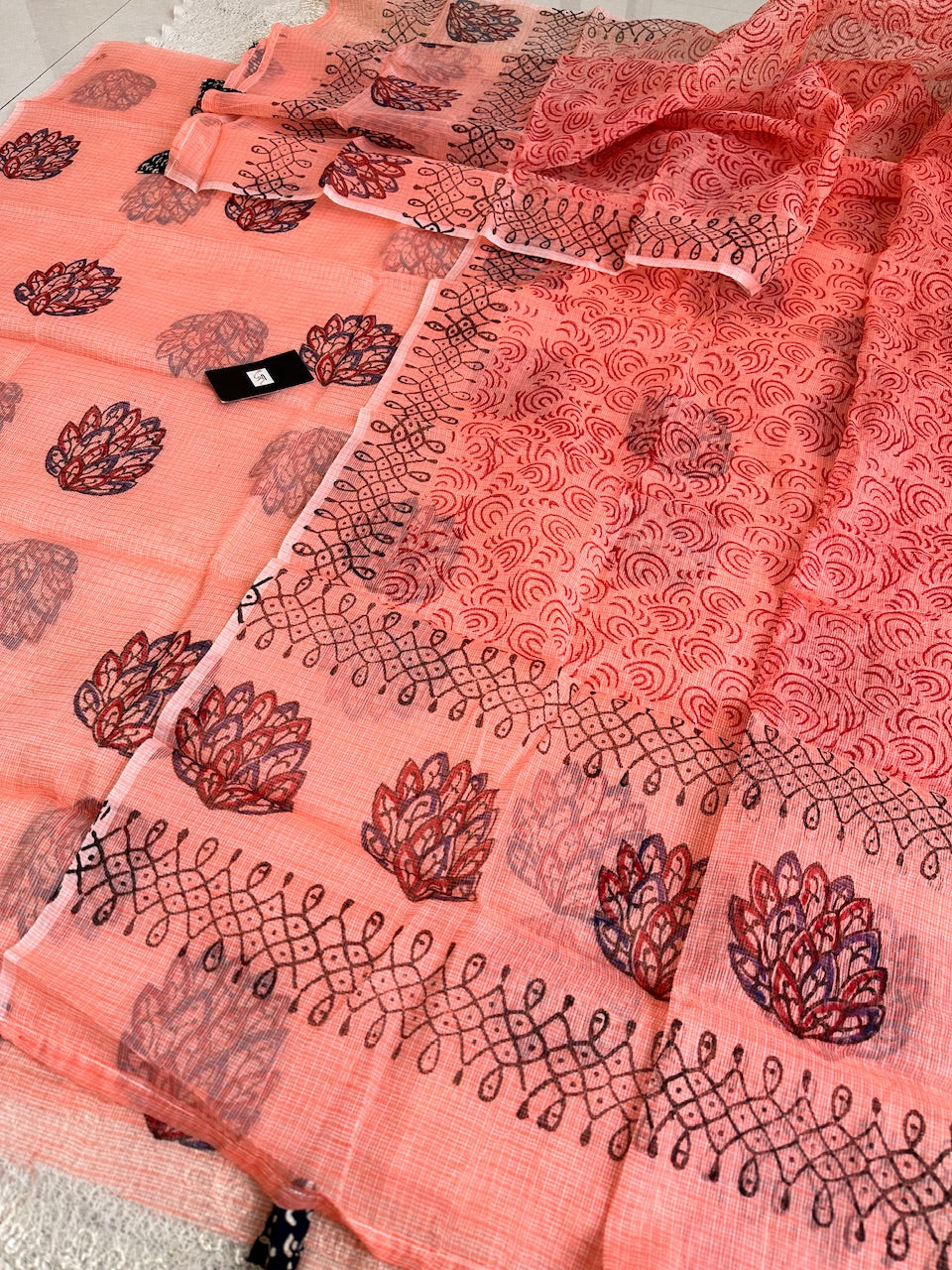 HandBlock Printed Kota Cotton Doria Top N Dupatta (Suit)