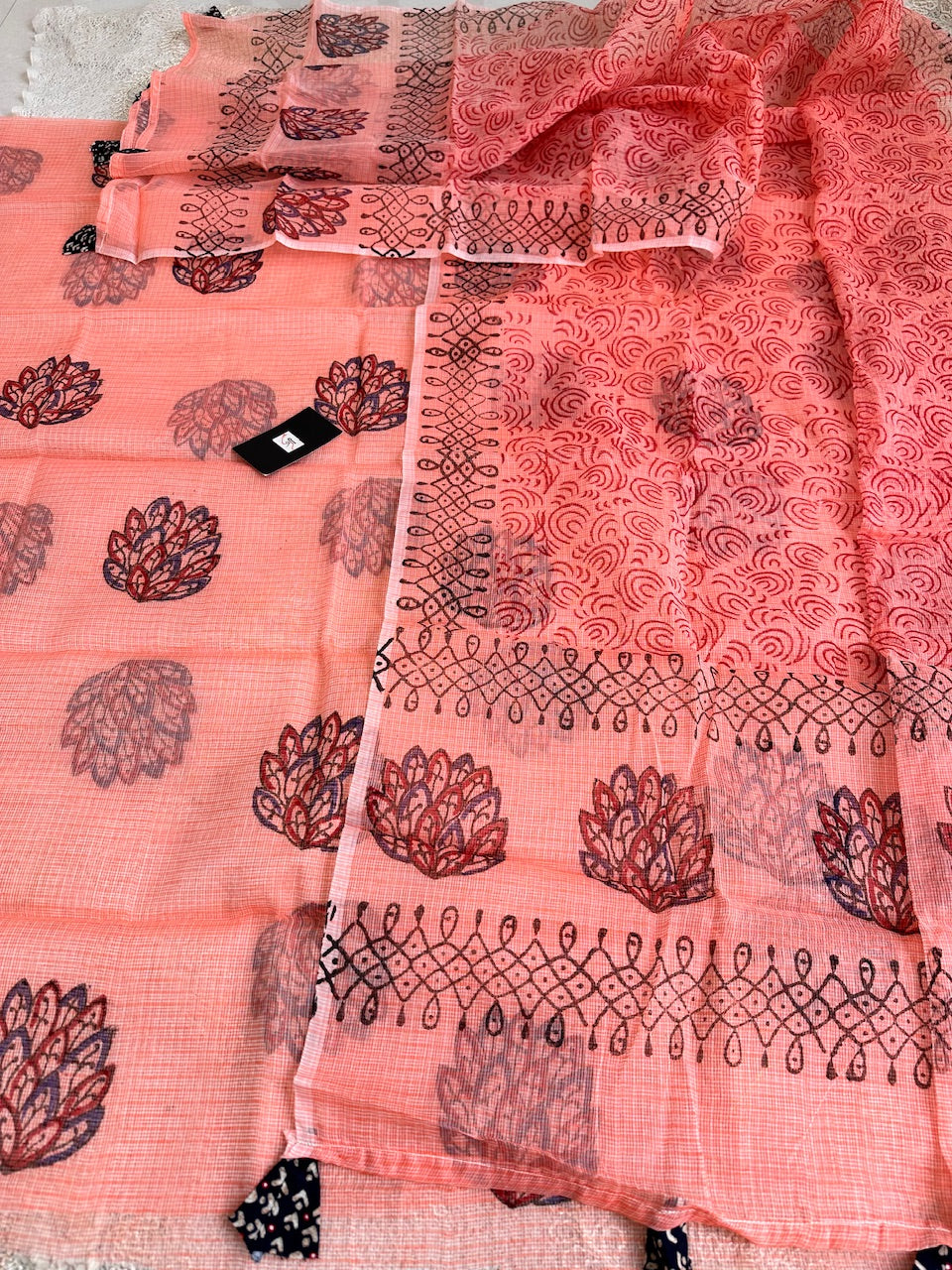 HandBlock Printed Kota Cotton Doria Top N Dupatta (Suit)