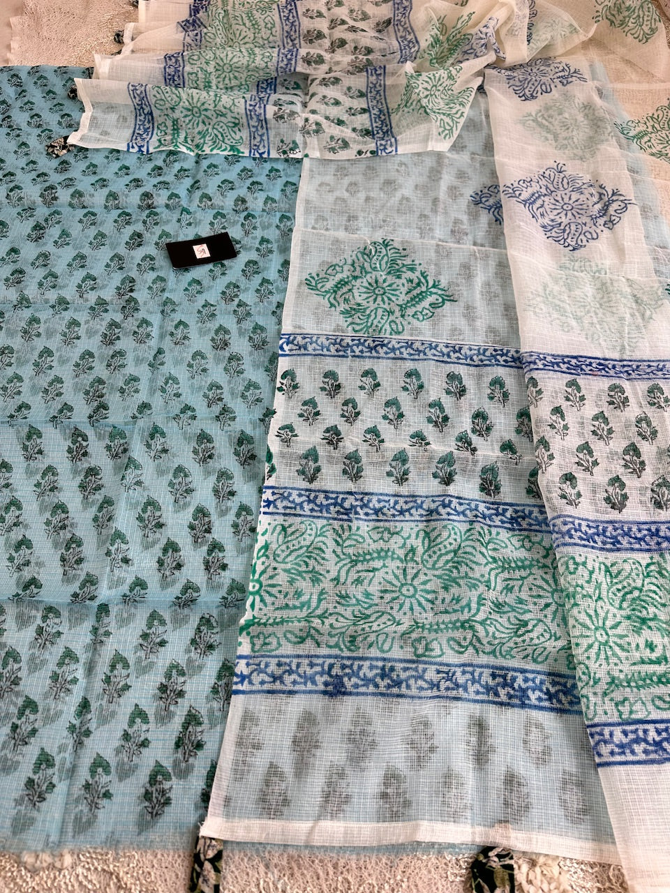 HandBlock Printed Kota Cotton Doria Top N Dupatta (Suit)