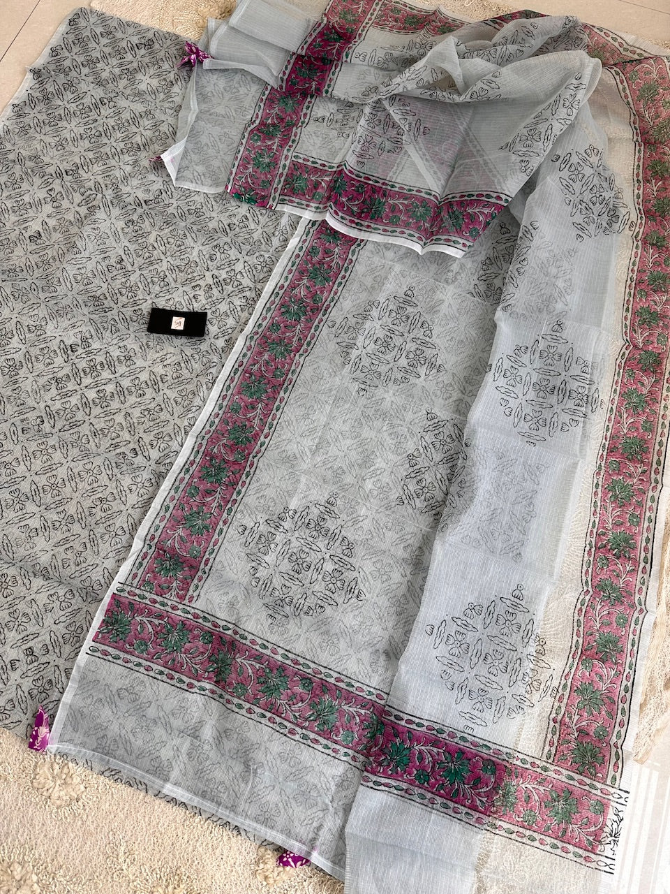 HandBlock Printed Kota Cotton Doria Top N Dupatta (Suit)