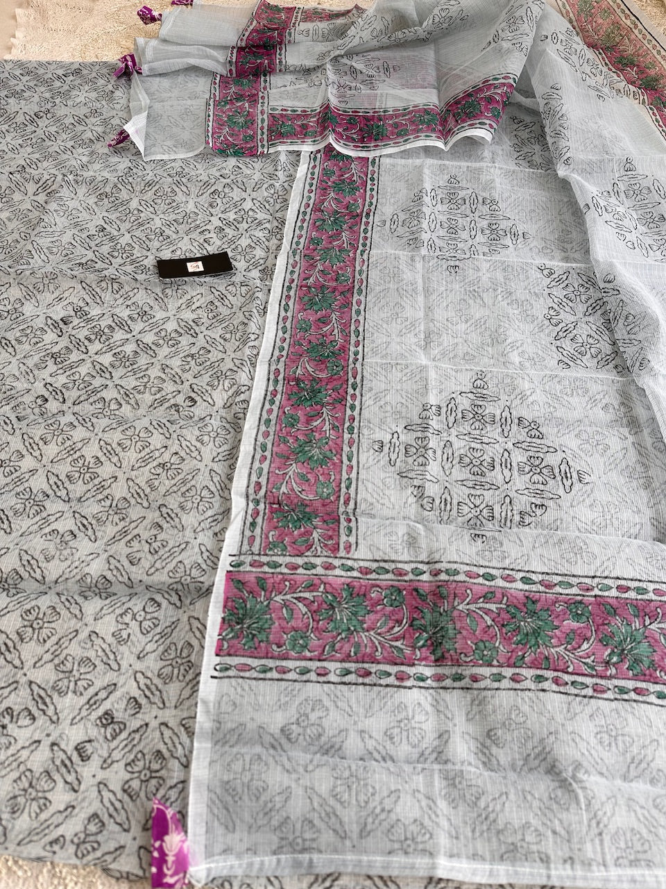 HandBlock Printed Kota Cotton Doria Top N Dupatta (Suit)