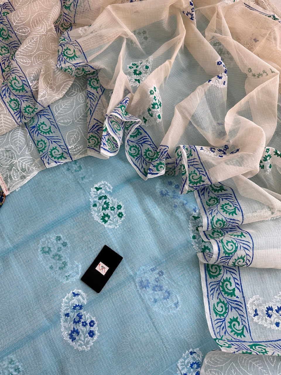 HandBlock Printed Kota Cotton Doria Top N Dupatta (Suit)