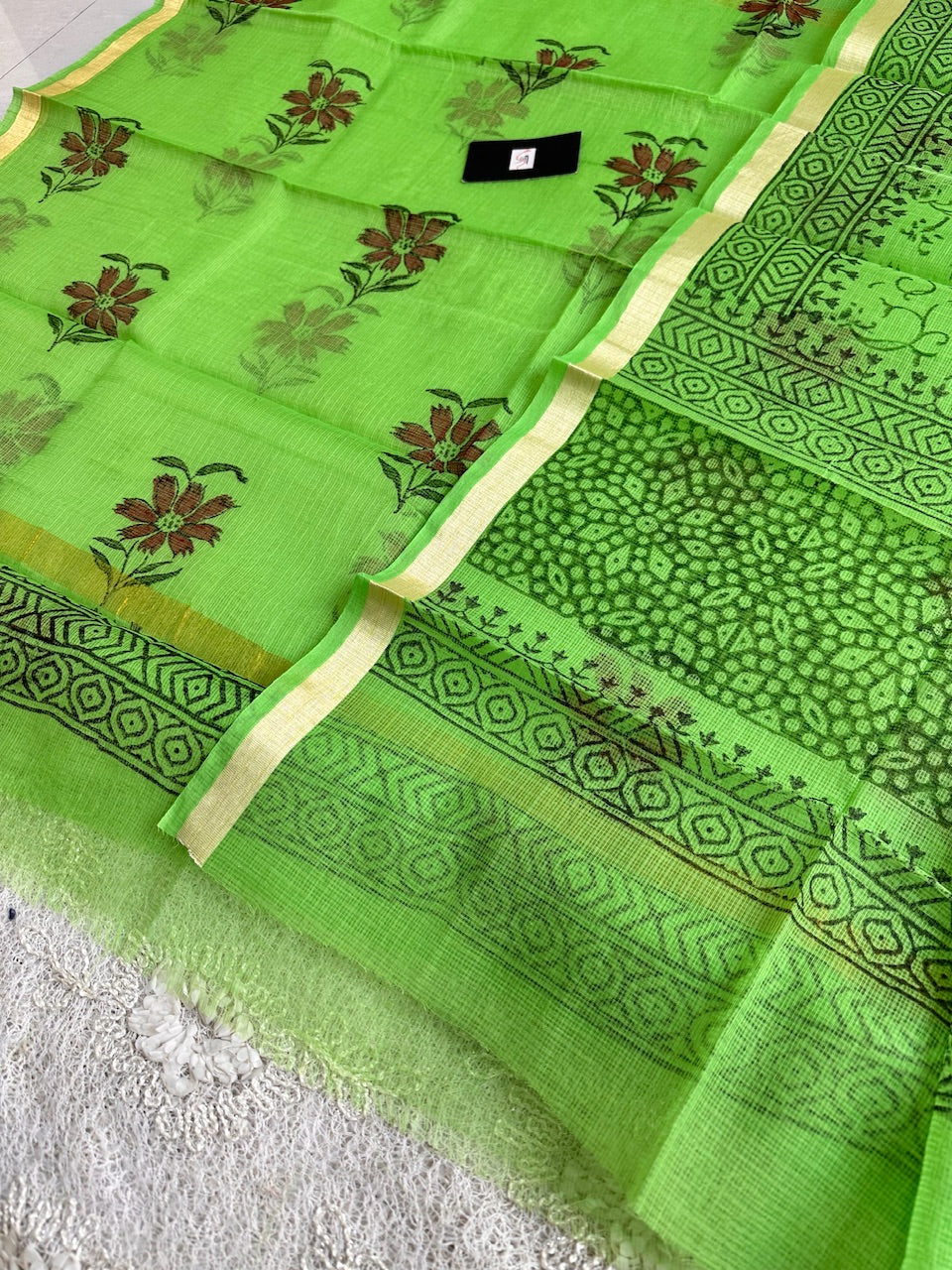 HandBlock Printed Kota Cotton Doria Top N Dupatta (Suit)