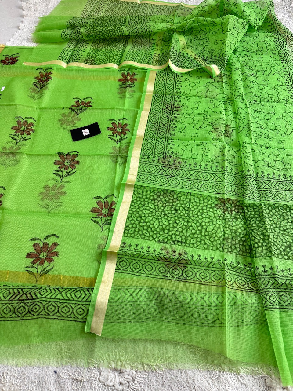 HandBlock Printed Kota Cotton Doria Top N Dupatta (Suit)