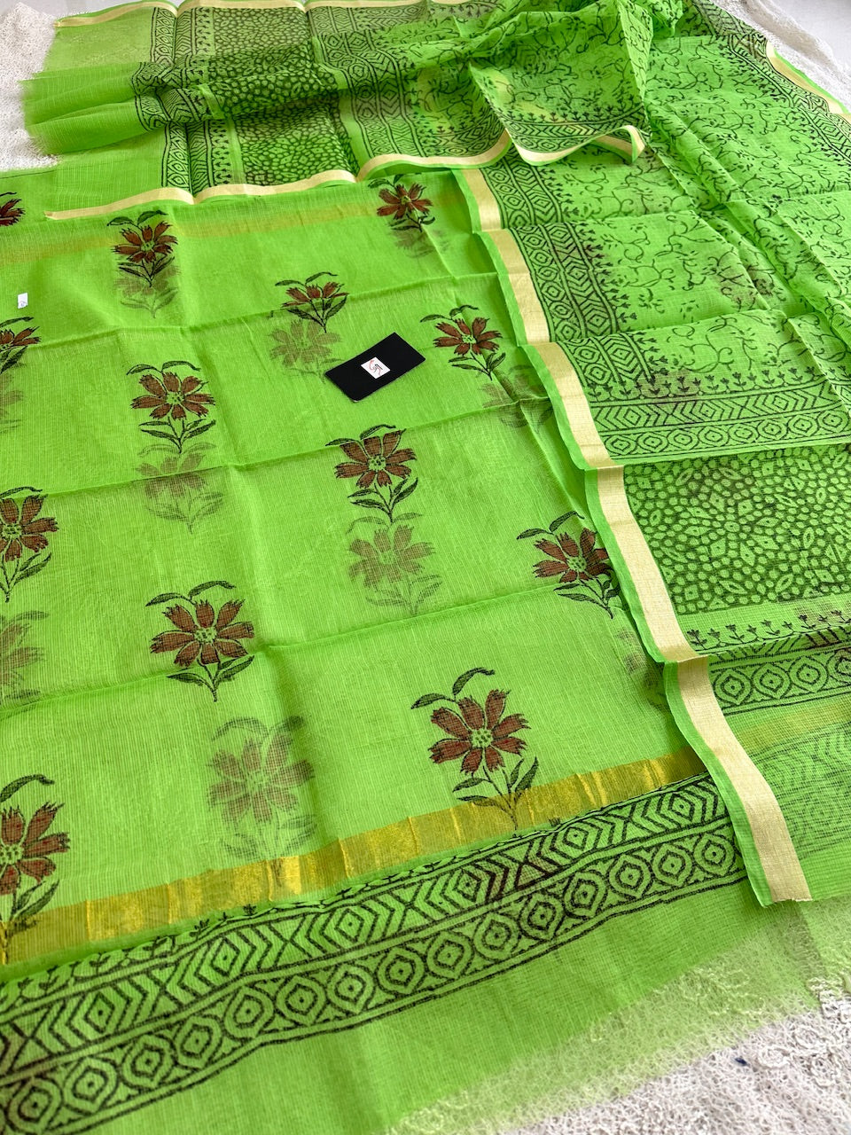 HandBlock Printed Kota Cotton Doria Top N Dupatta (Suit)