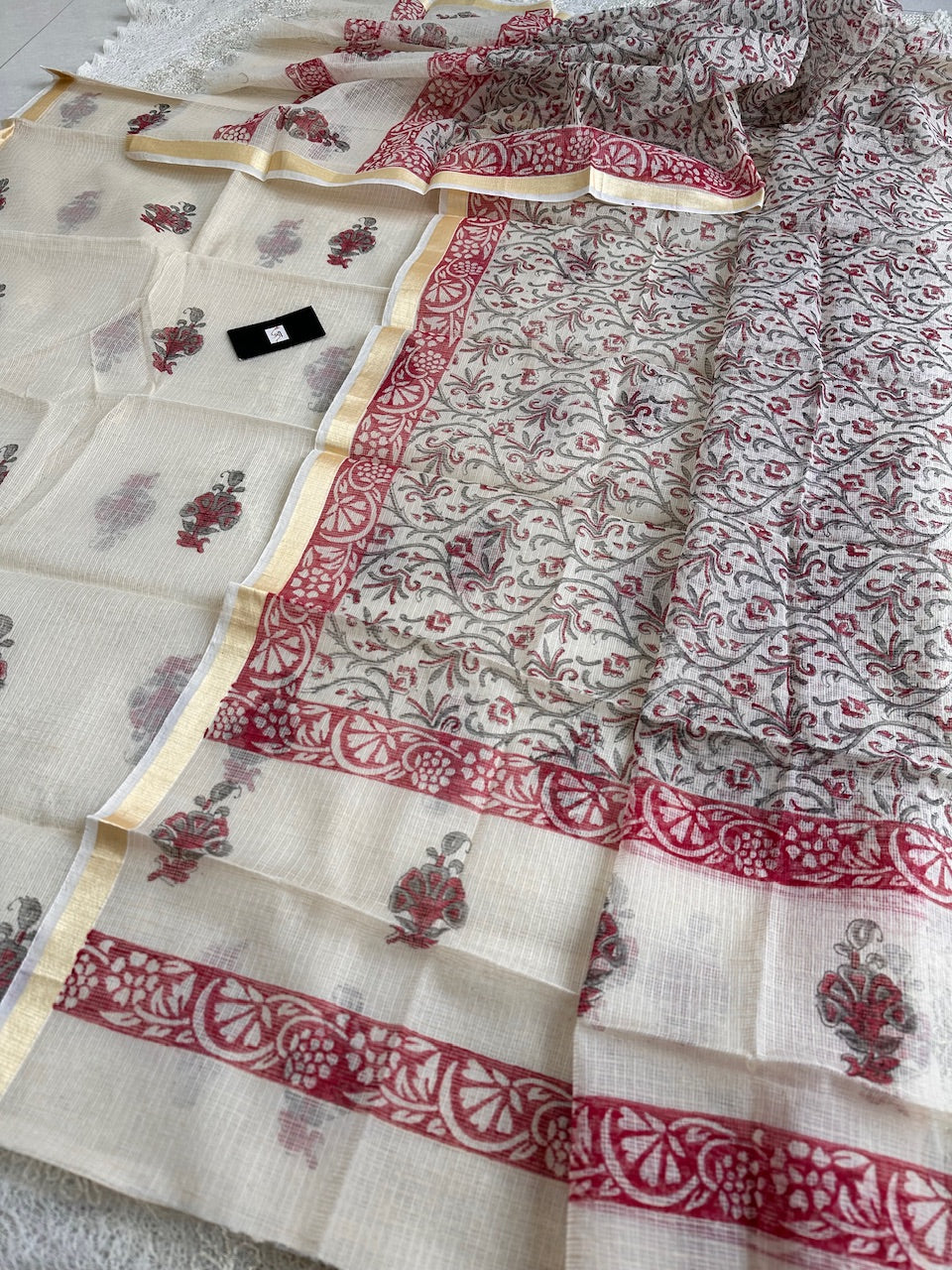 HandBlock Printed Kota Cotton Doria Top N Dupatta (Suit)