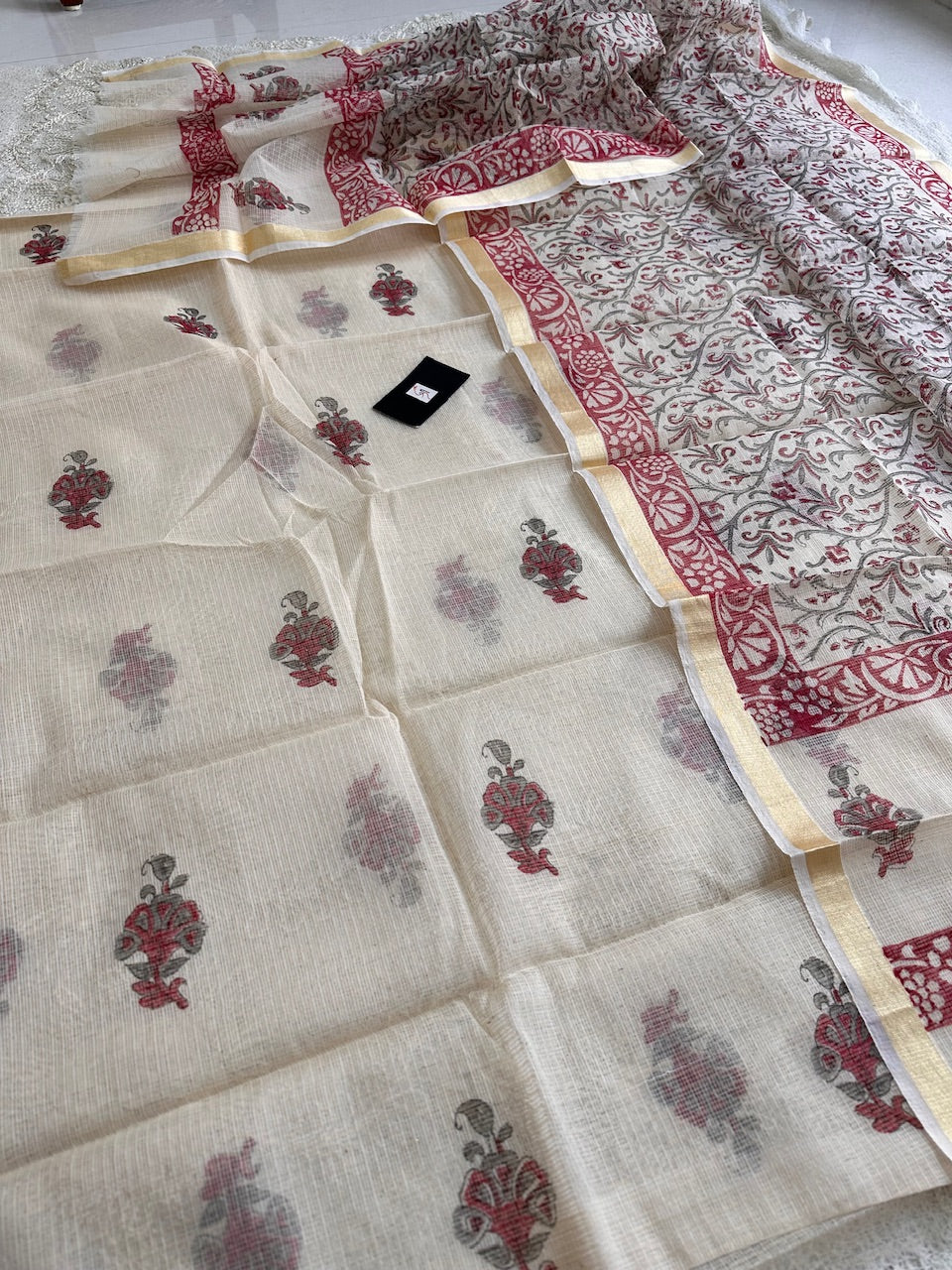 HandBlock Printed Kota Cotton Doria Top N Dupatta (Suit)