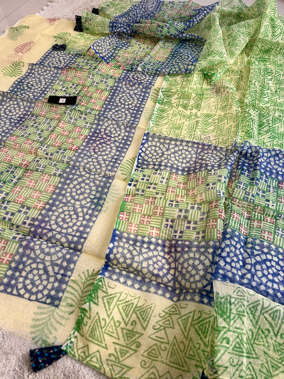 HandBlock Printed Kota Cotton Doria Top N Dupatta (Suit)