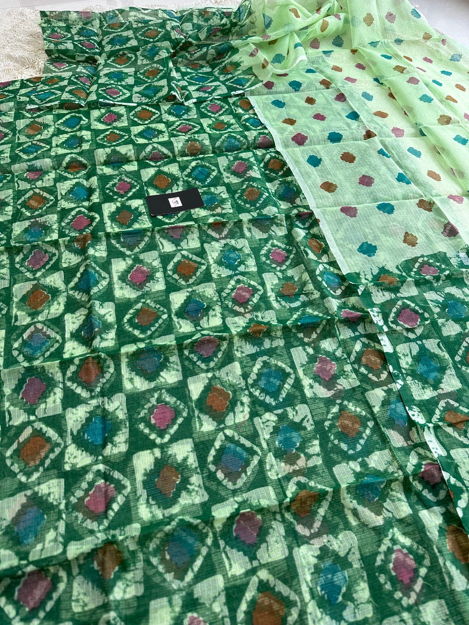 HandBlock Printed Kota Cotton Doria Top N Dupatta (Suit)