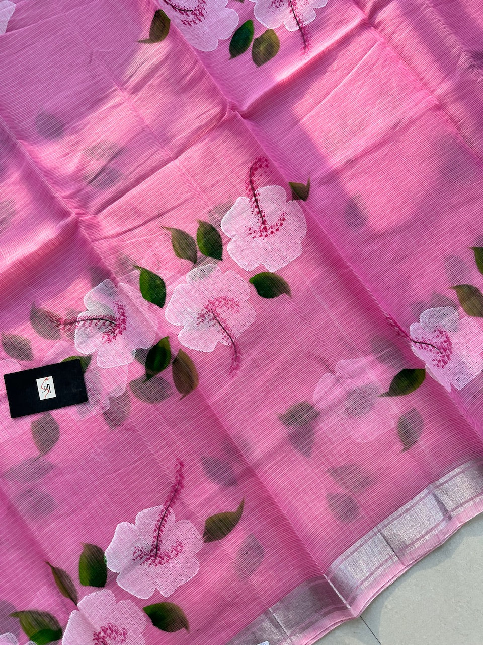 Handpainted Kota Cotton Doria Saree