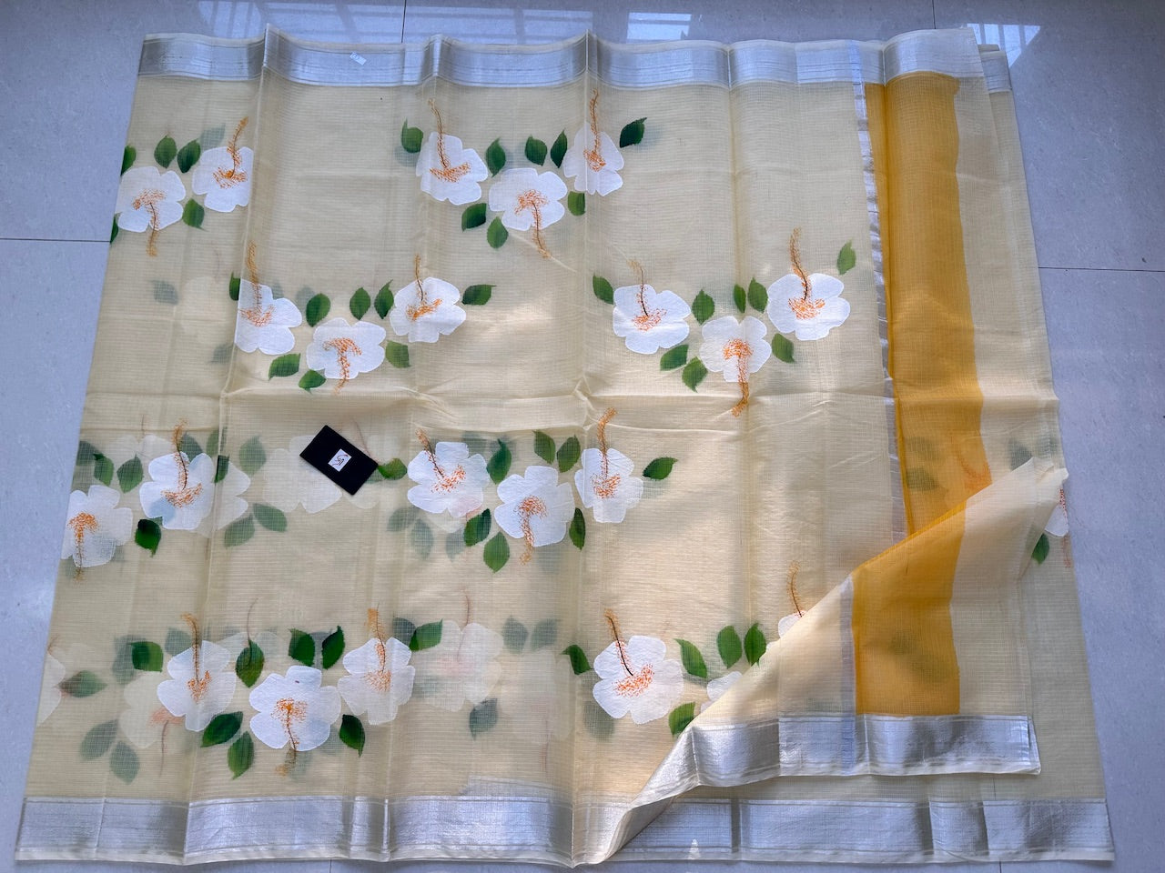 Handpainted Kota Cotton Doria Saree