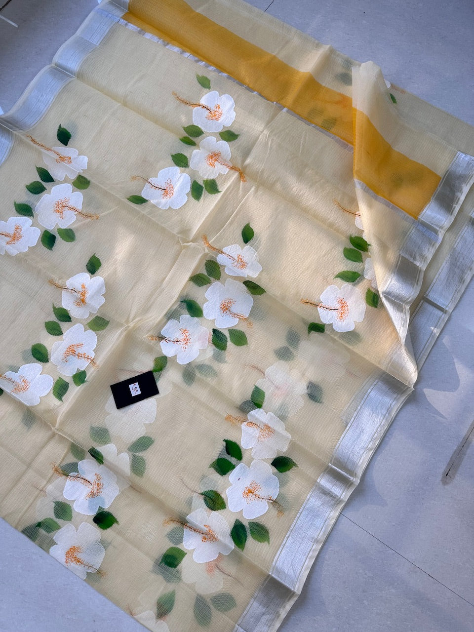 Handpainted Kota Cotton Doria Saree