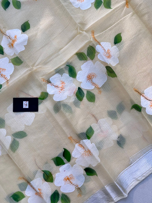 Handpainted Kota Cotton Doria Saree