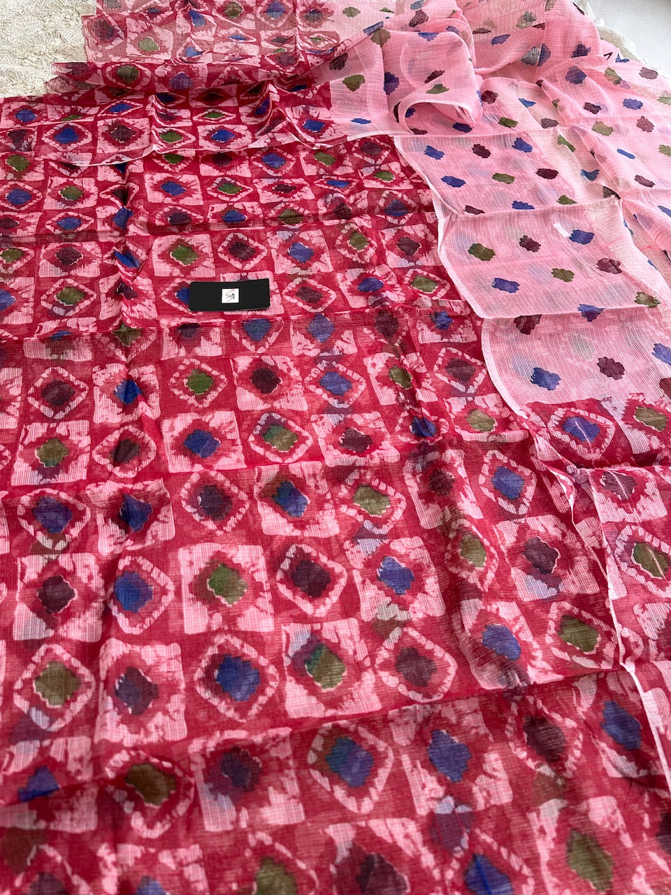 HandBlock Printed Kota Cotton Doria Top N Dupatta (Suit)