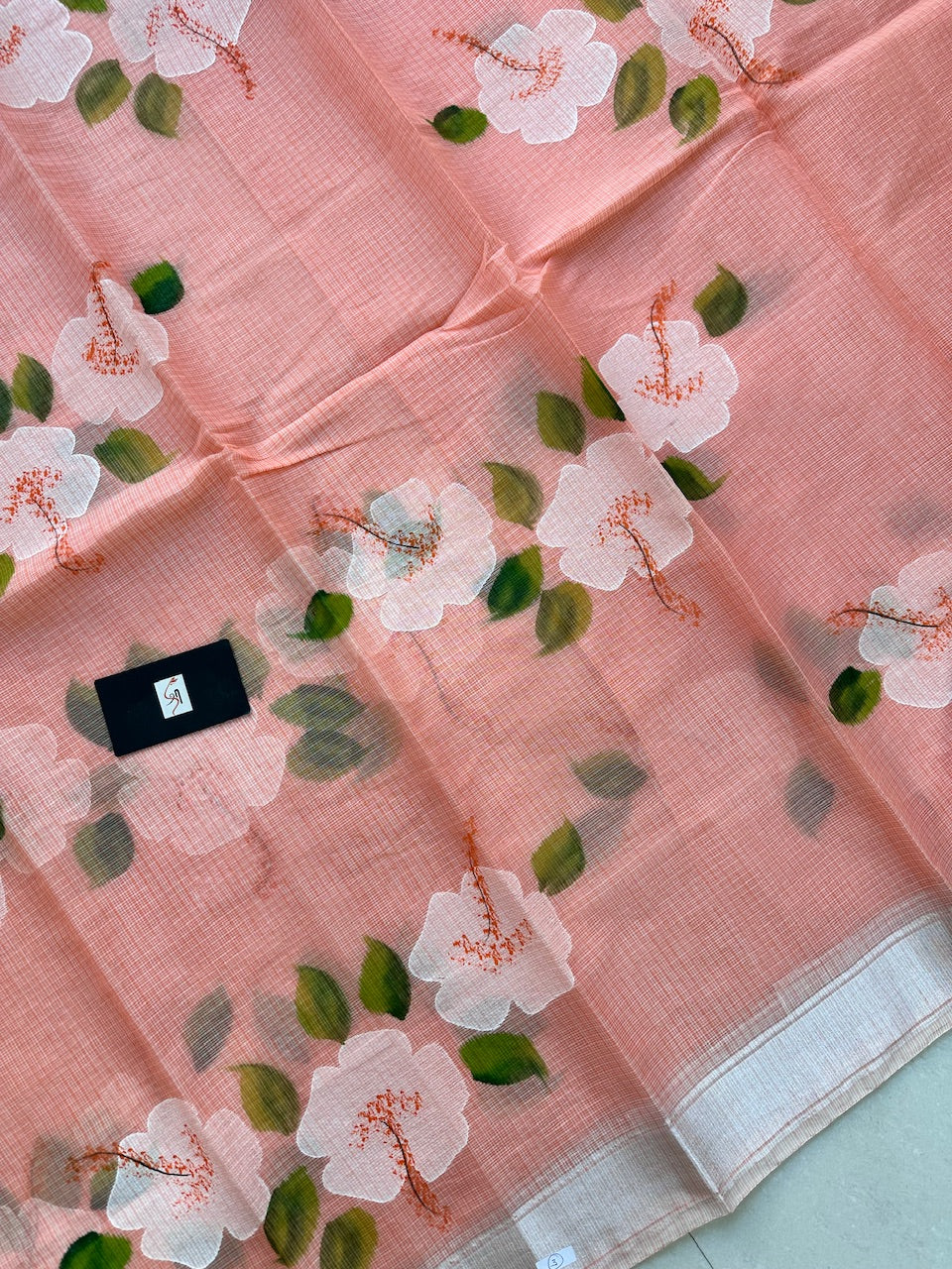 Handpainted Kota Cotton Doria Saree