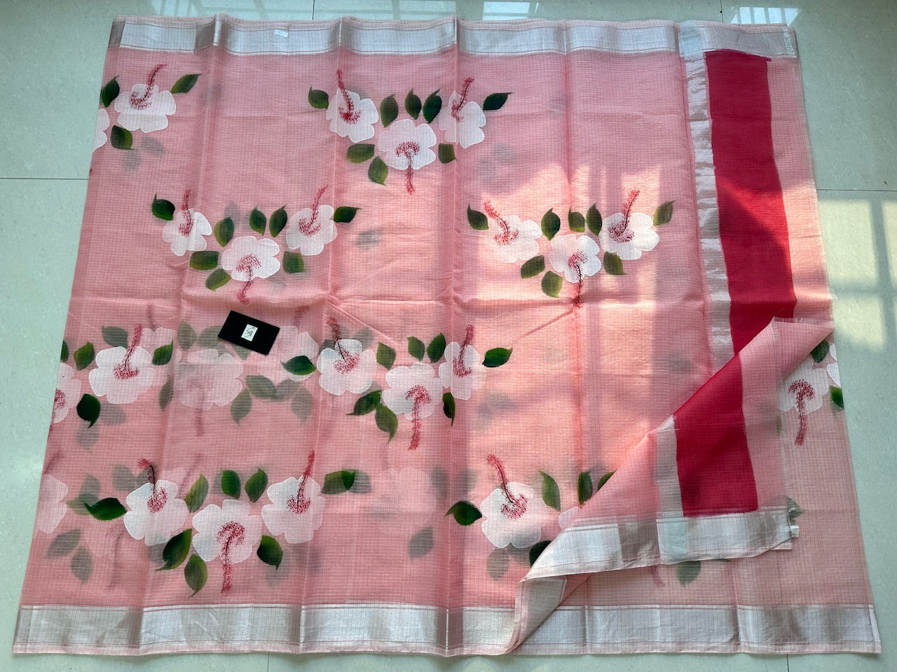 Handpainted Kota Cotton Doria Saree