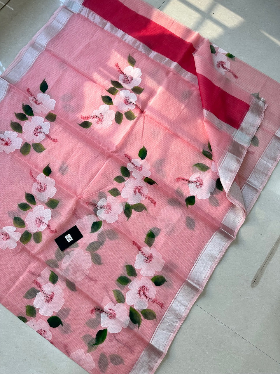 Handpainted Kota Cotton Doria Saree