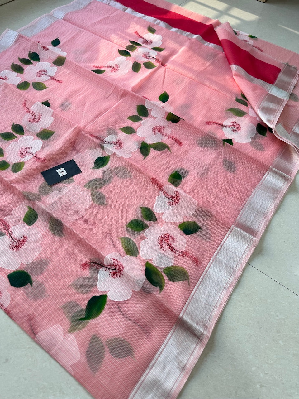 Handpainted Kota Cotton Doria Saree