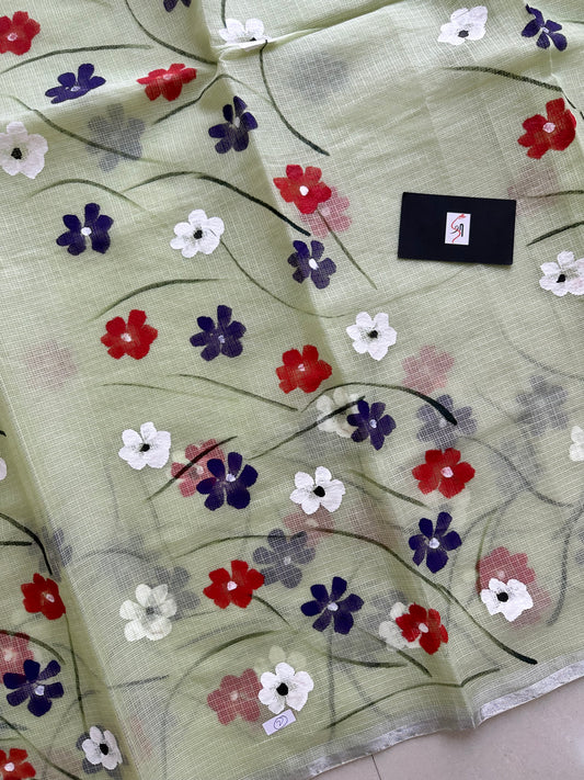 Handpainted Kota Cotton Doria Saree