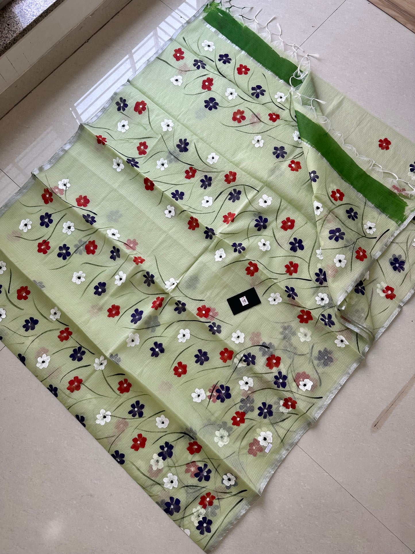 Handpainted Kota Cotton Doria Saree